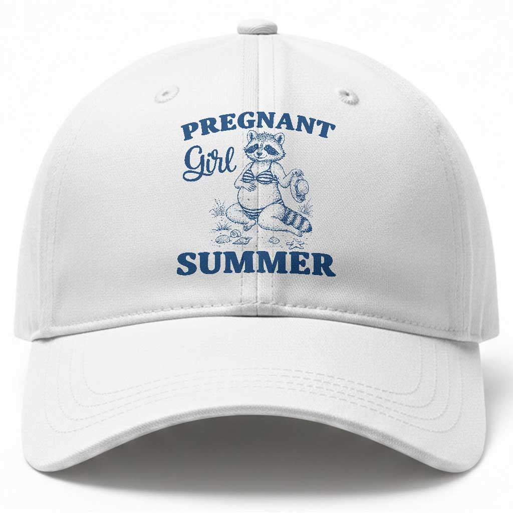 Raccoon Pregnancy Announcement Baseball Cap Summer Beach Mom To Be Gift TS12 Print Your Wear