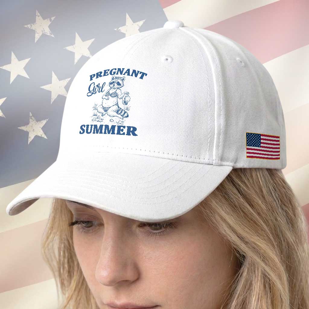 Raccoon Pregnancy Announcement Baseball Cap Summer Beach Mom To Be Gift TS12 Print Your Wear