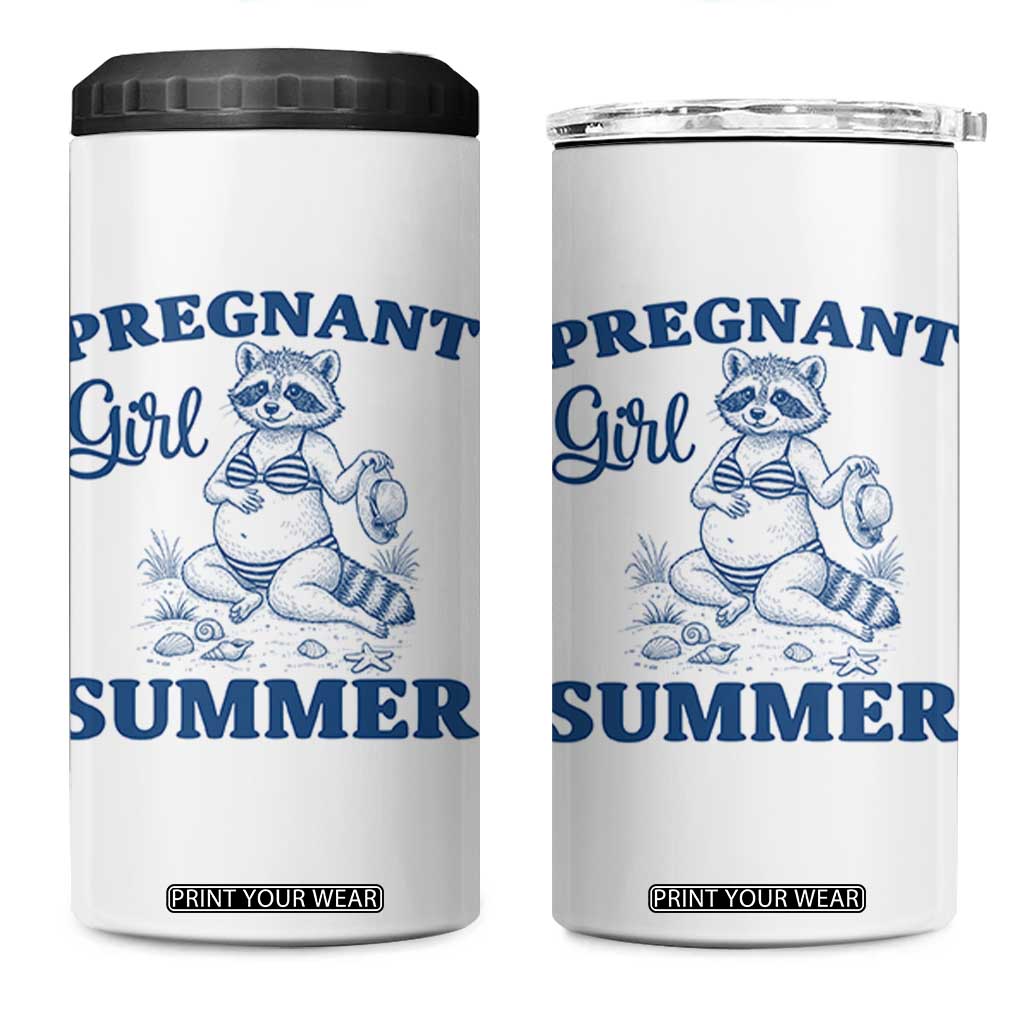 Raccoon Pregnancy Announcement 4 in 1 Can Cooler Tumbler Summer Beach Mom To Be Gift TS12 One Size: 16 oz White Print Your Wear