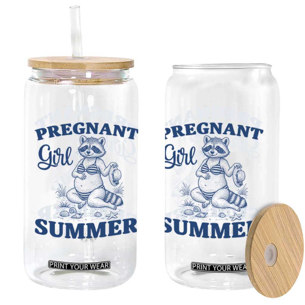 Raccoon Pregnancy Announcement Glass Can Summer Beach Mom To Be Gift TS12 Print Your Wear