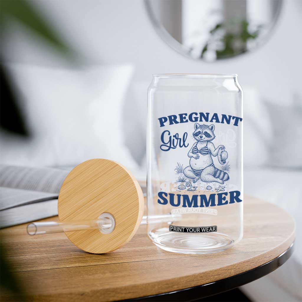 Raccoon Pregnancy Announcement Glass Can Summer Beach Mom To Be Gift TS12 Print Your Wear