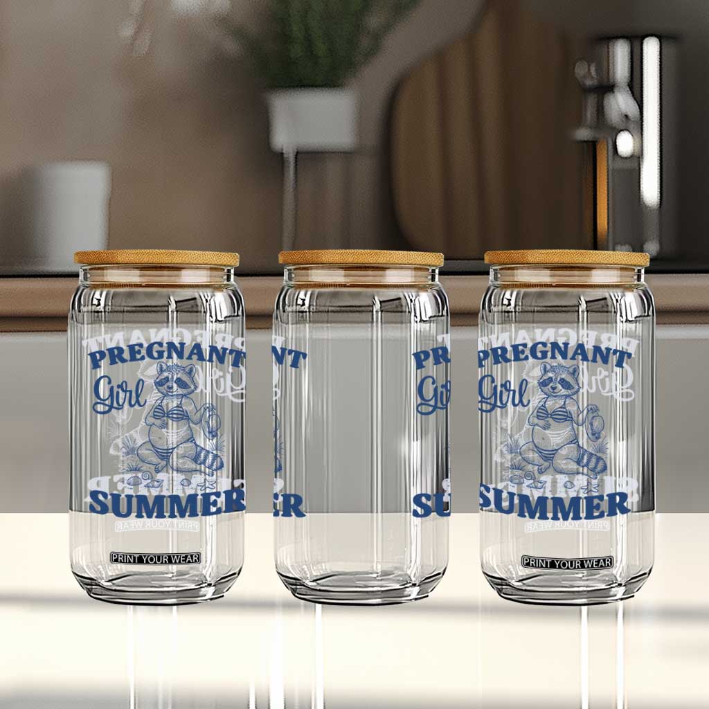 Raccoon Pregnancy Announcement Glass Can Summer Beach Mom To Be Gift TS12 Print Your Wear