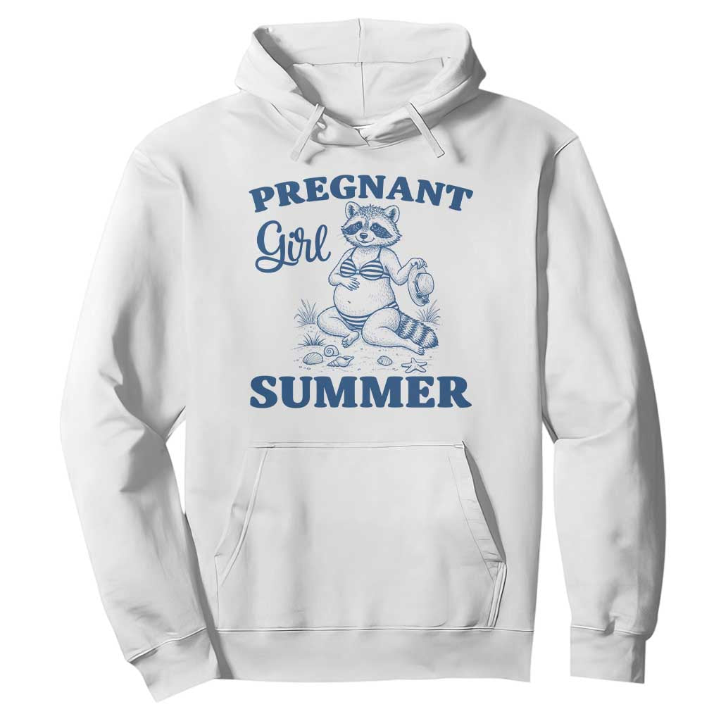 Raccoon Pregnancy Announcement Hoodie Summer Beach Mom To Be Gift TS12 White Print Your Wear