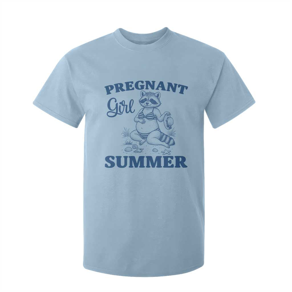 Raccoon Pregnancy Announcement T Shirt For Kid Summer Beach Mom To Be Gift TS12 Light Blue Print Your Wear