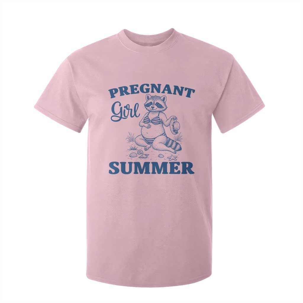 Raccoon Pregnancy Announcement T Shirt For Kid Summer Beach Mom To Be Gift TS12 Light Pink Print Your Wear