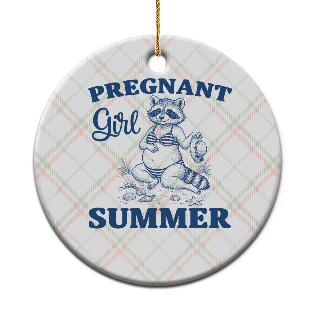 Raccoon Pregnancy Announcement Ceramic Ornament Summer Beach Mom To Be Gift TS12 1pc Christmas Plaid Print Your Wear