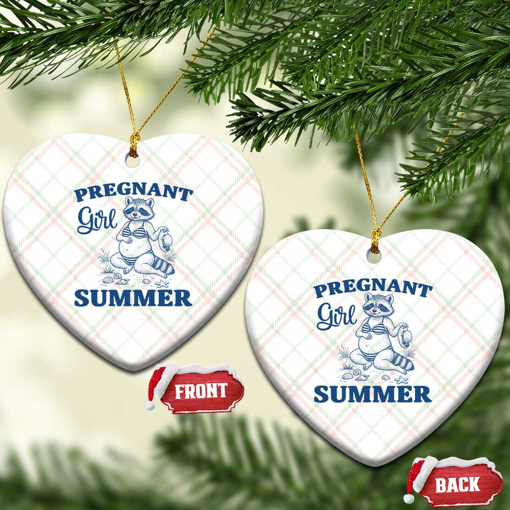 Raccoon Pregnancy Announcement Ceramic Ornament Summer Beach Mom To Be Gift TS12 Print Your Wear