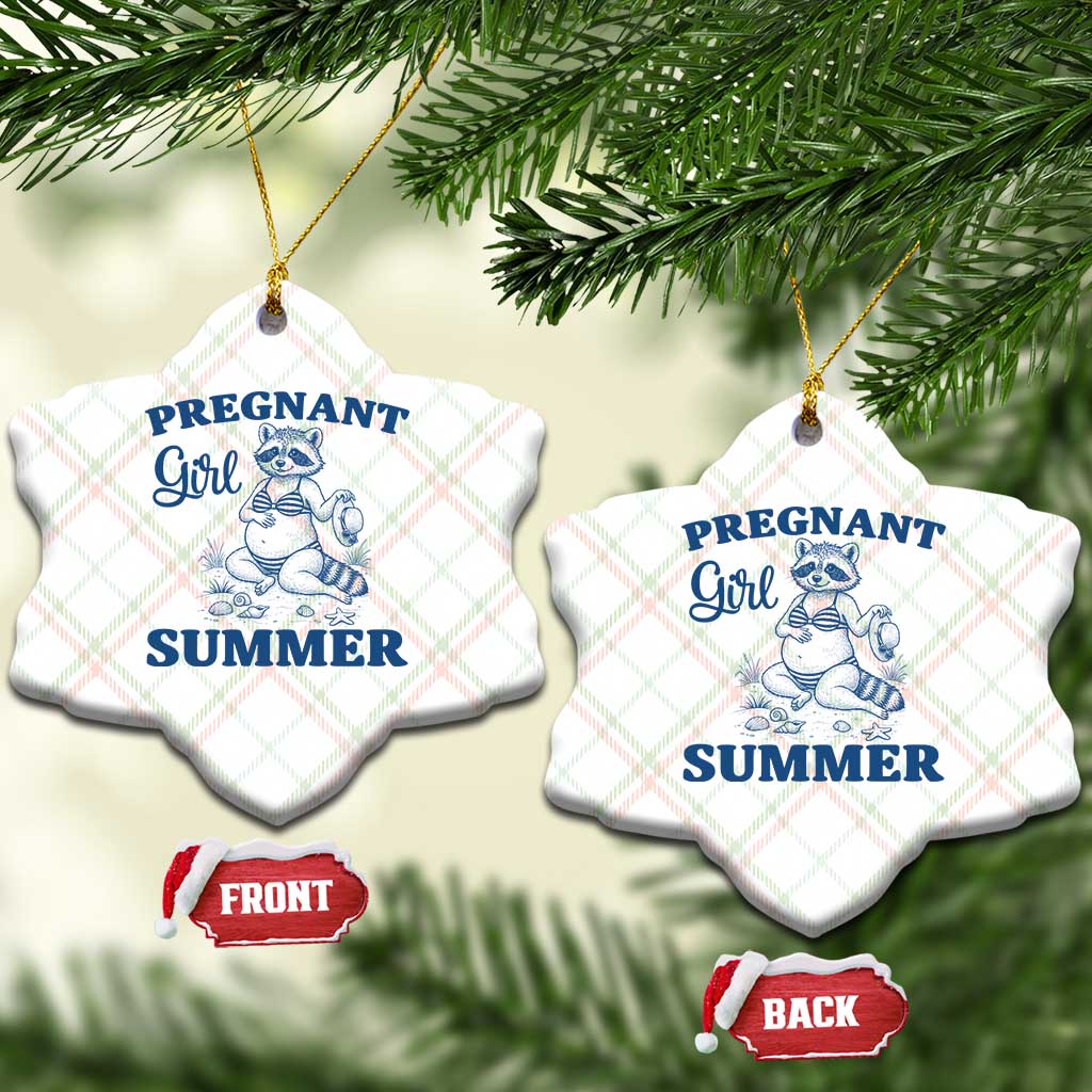 Raccoon Pregnancy Announcement Ceramic Ornament Summer Beach Mom To Be Gift TS12 Print Your Wear