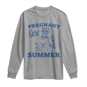 Raccoon Pregnancy Announcement Long Sleeve Shirt Summer Beach Mom To Be Gift TS12 Sport Gray Print Your Wear