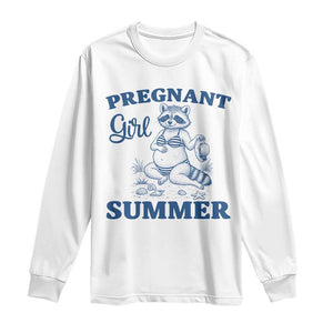 Raccoon Pregnancy Announcement Long Sleeve Shirt Summer Beach Mom To Be Gift TS12 White Print Your Wear