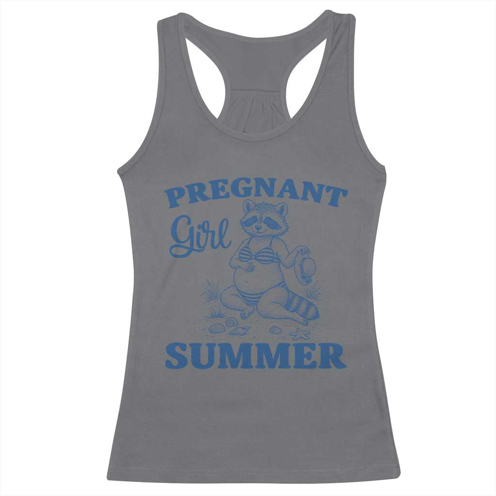 Raccoon Pregnancy Announcement Racerback Tank Top Summer Beach Mom To Be Gift TS12 Charcoal Print Your Wear