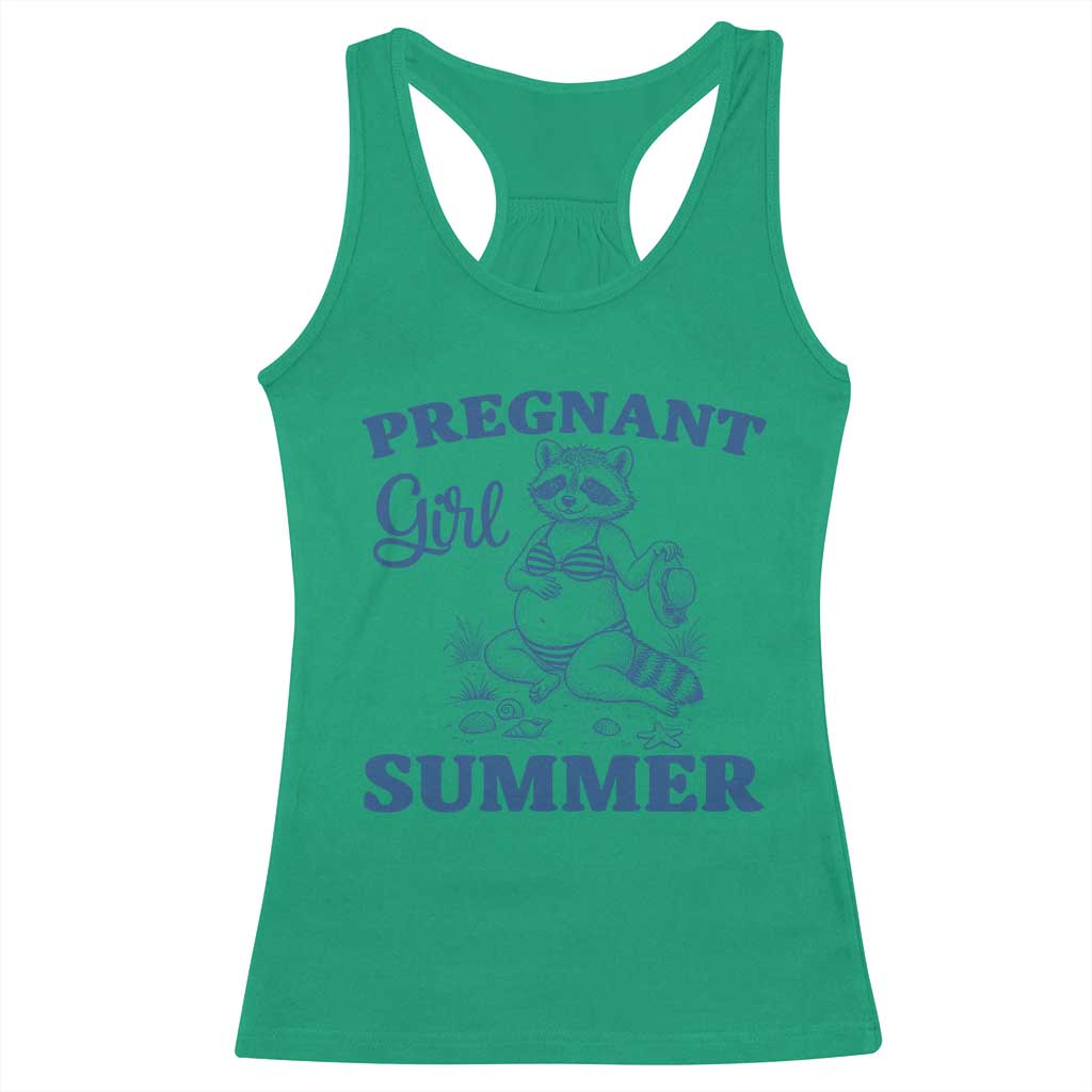 Raccoon Pregnancy Announcement Racerback Tank Top Summer Beach Mom To Be Gift TS12 Irish Green Print Your Wear