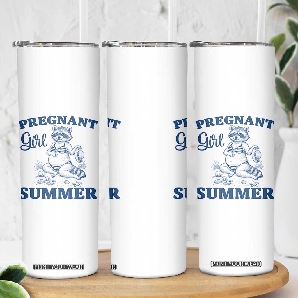 Raccoon Pregnancy Announcement Skinny Tumbler Summer Beach Mom To Be Gift TS12 Print Your Wear