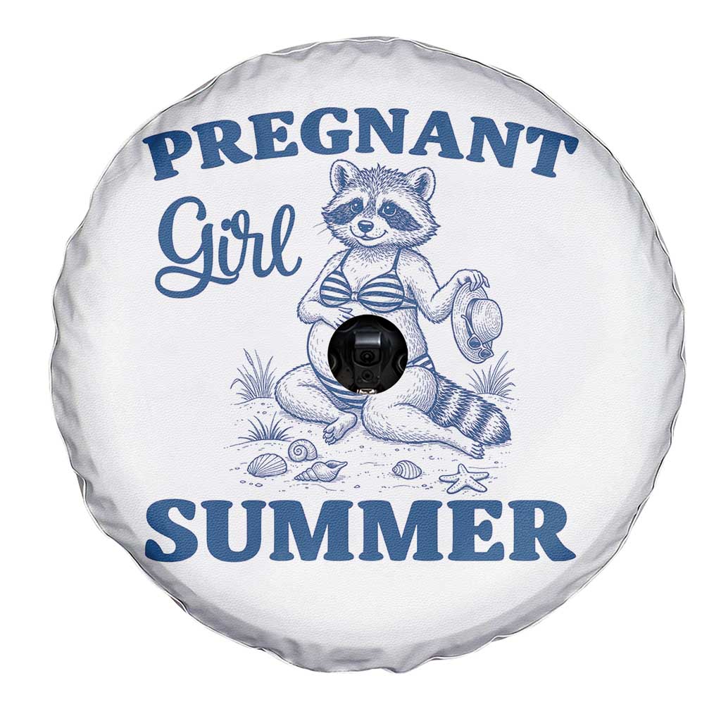 Raccoon Pregnancy Announcement Spare Tire Cover Summer Beach Mom To Be Gift TS12 Print Your Wear