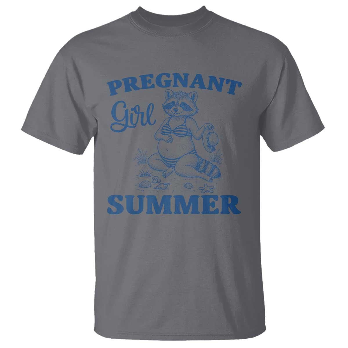 Raccoon Pregnancy Announcement T Shirt Summer Beach Mom To Be Gift TS12 Charcoal Print Your Wear