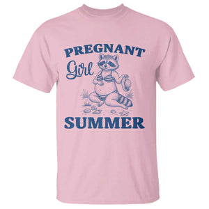 Raccoon Pregnancy Announcement T Shirt Summer Beach Mom To Be Gift TS12 Light Pink Print Your Wear