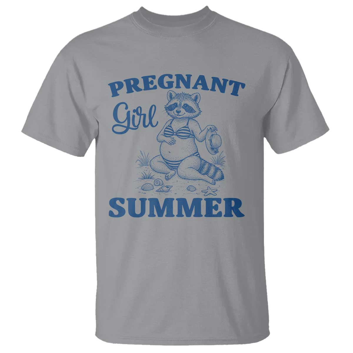 Raccoon Pregnancy Announcement T Shirt Summer Beach Mom To Be Gift TS12 Sport Gray Print Your Wear
