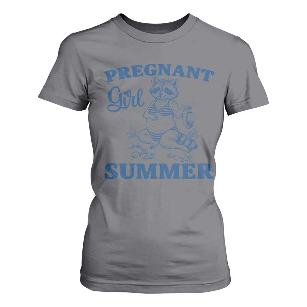 Raccoon Pregnancy Announcement T Shirt For Women Summer Beach Mom To Be Gift TS12 Charcoal Print Your Wear