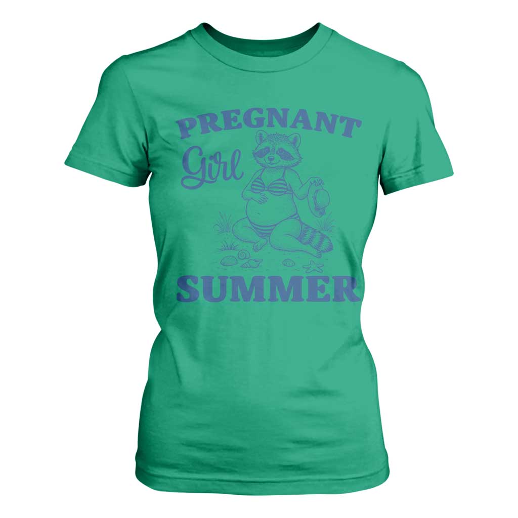 Raccoon Pregnancy Announcement T Shirt For Women Summer Beach Mom To Be Gift TS12 Irish Green Print Your Wear
