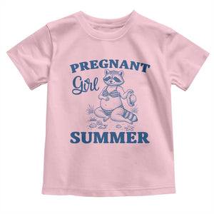 Raccoon Pregnancy Announcement Toddler T Shirt Summer Beach Mom To Be Gift TS12 Light Pink Print Your Wear