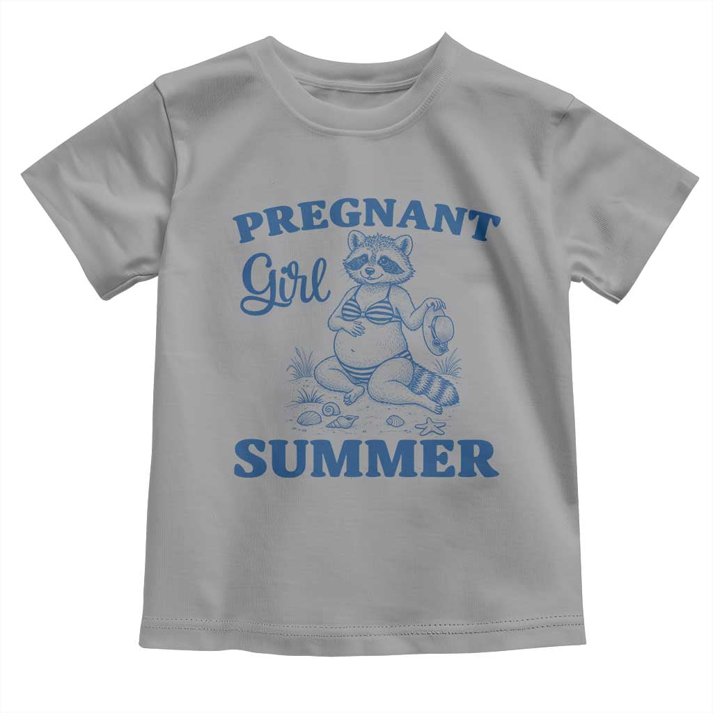 Raccoon Pregnancy Announcement Toddler T Shirt Summer Beach Mom To Be Gift TS12 Sport Gray Print Your Wear