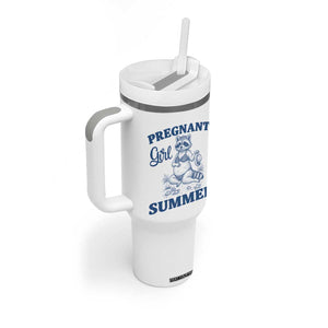 Raccoon Pregnancy Announcement Tumbler With Handle Summer Beach Mom To Be Gift TS12 Print Your Wear