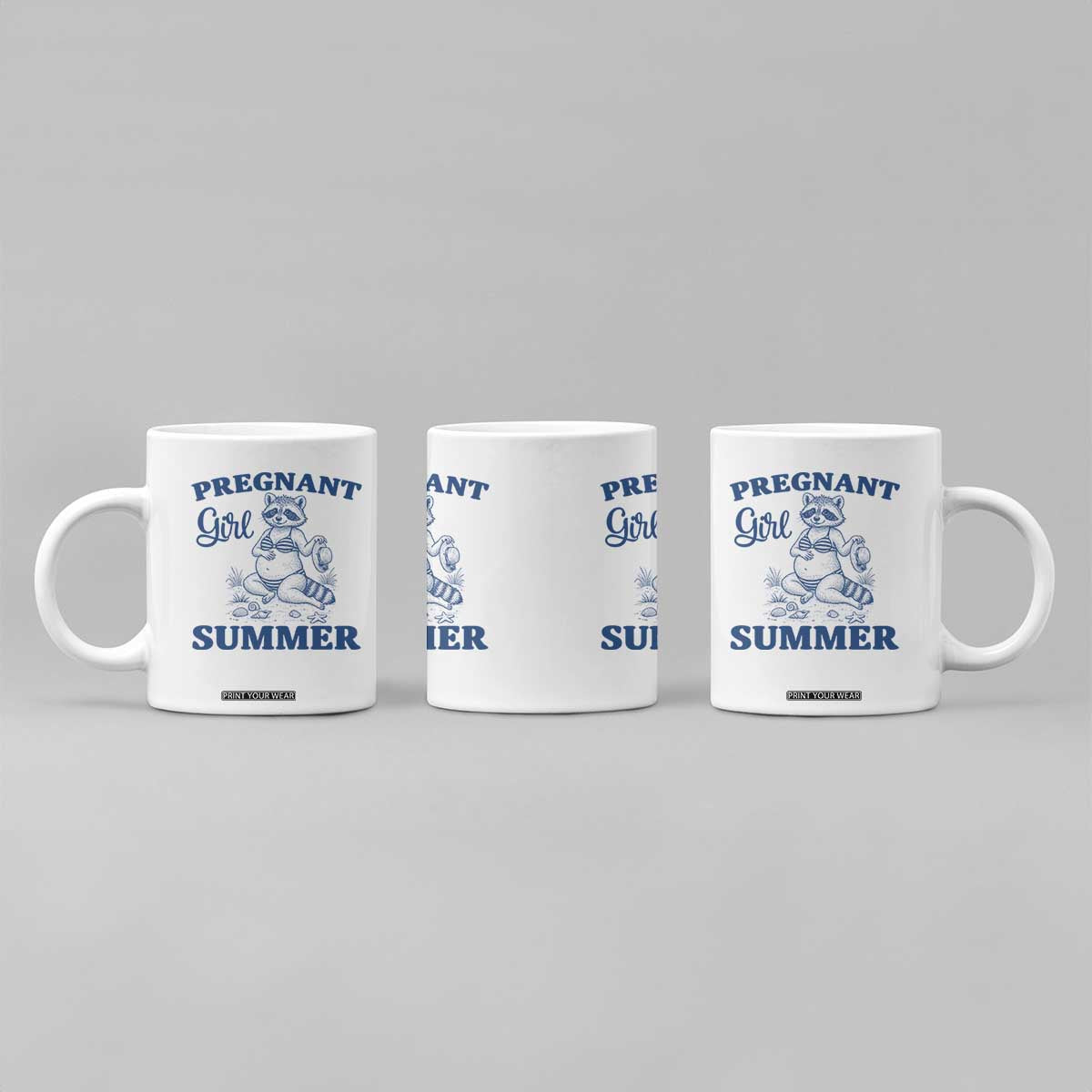 Raccoon Pregnancy Announcement Coffee Mug Summer Beach Mom To Be Gift TS12 Print Your Wear