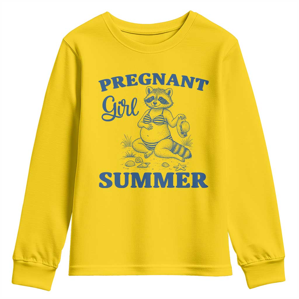 Raccoon Pregnancy Announcement Youth Sweatshirt Summer Beach Mom To Be Gift TS12 Daisy Print Your Wear