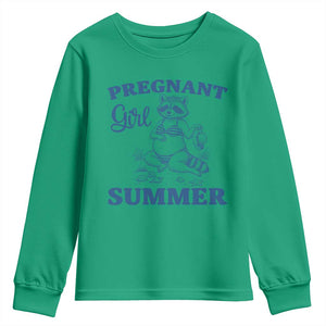 Raccoon Pregnancy Announcement Youth Sweatshirt Summer Beach Mom To Be Gift TS12 Irish Green Print Your Wear