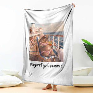 Summer Capybara Pregnancy Throw Blanket Baby Announcement Gift