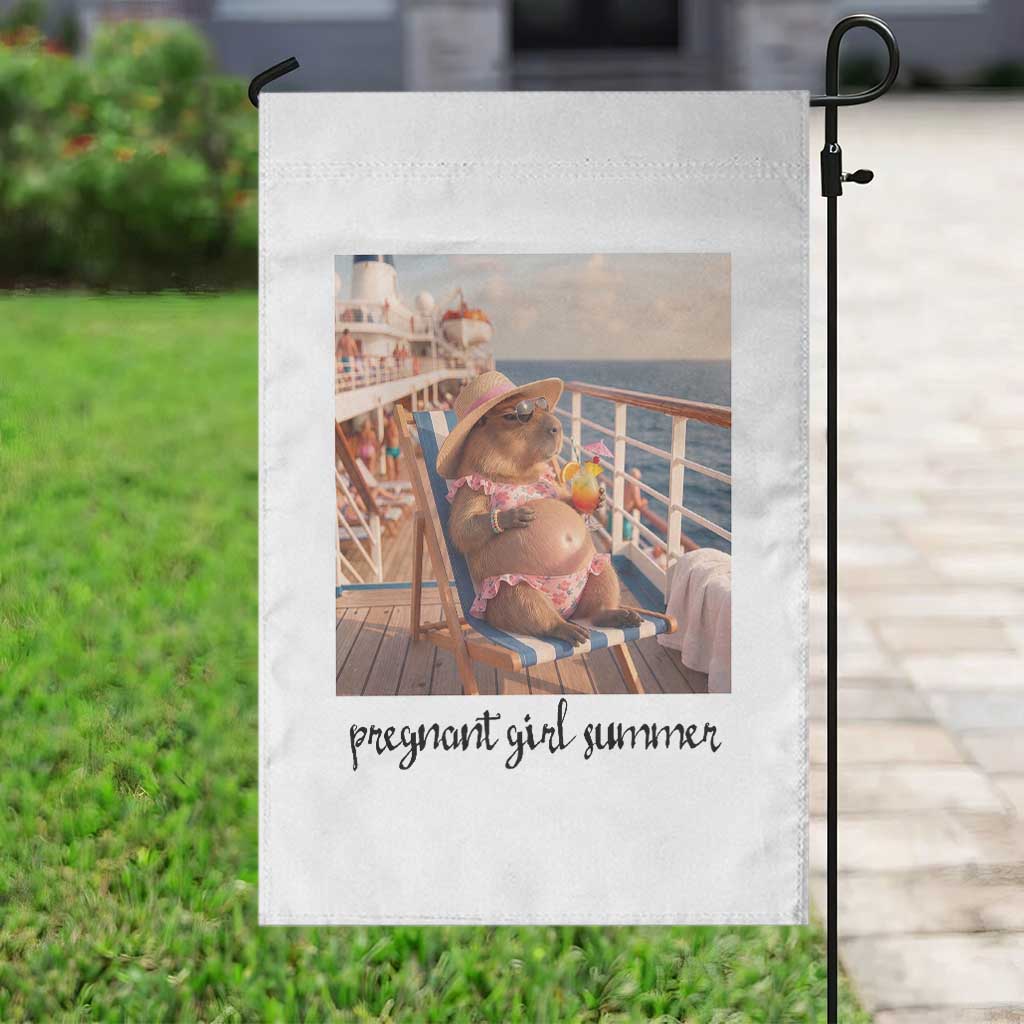 Summer Capybara Pregnancy Garden Flag Baby Announcement Gift TS12 Print Your Wear