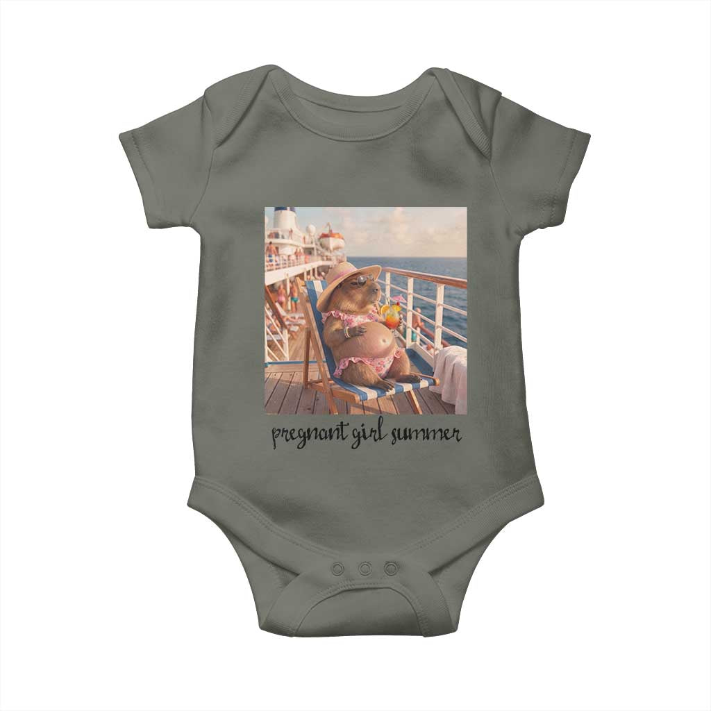 Summer Capybara Pregnancy Baby Onesie Baby Announcement Gift TS12 Military Green Print Your Wear