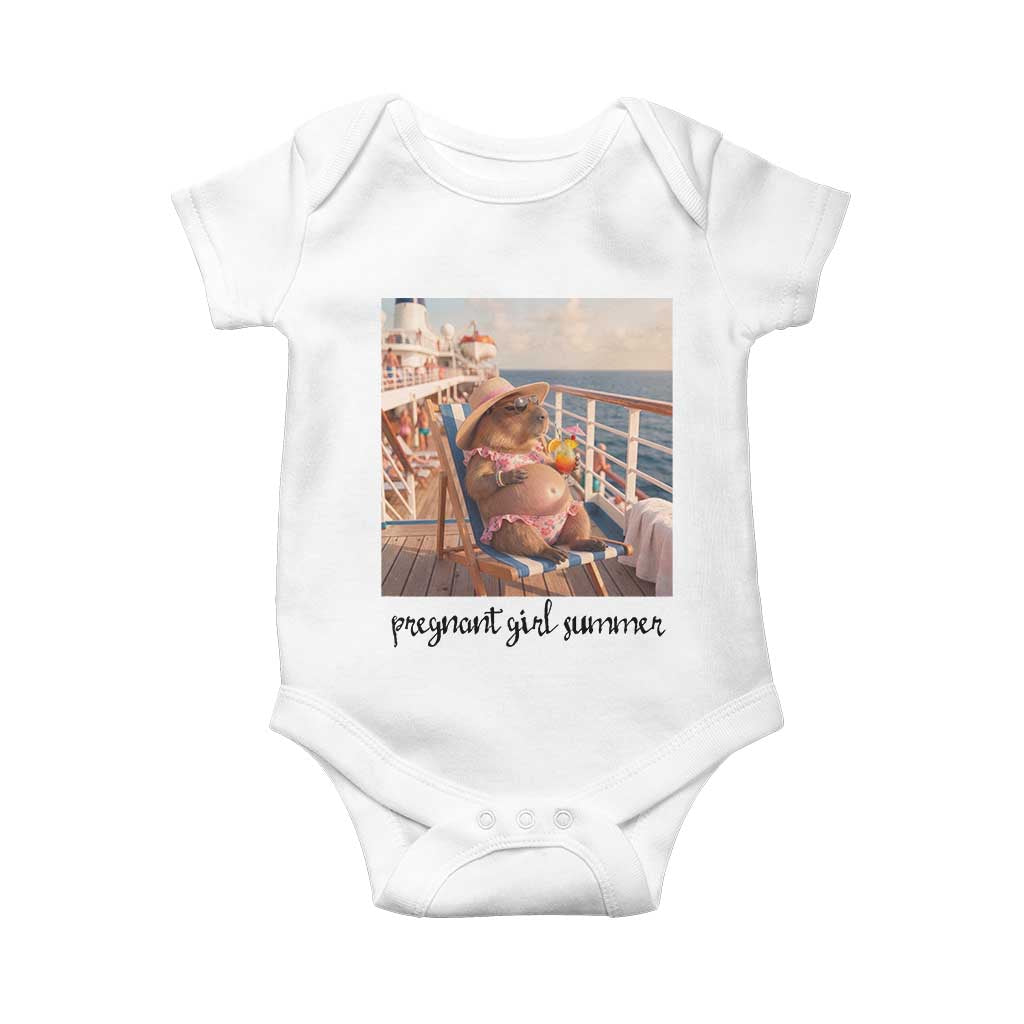 Summer Capybara Pregnancy Baby Onesie Baby Announcement Gift TS12 White Print Your Wear