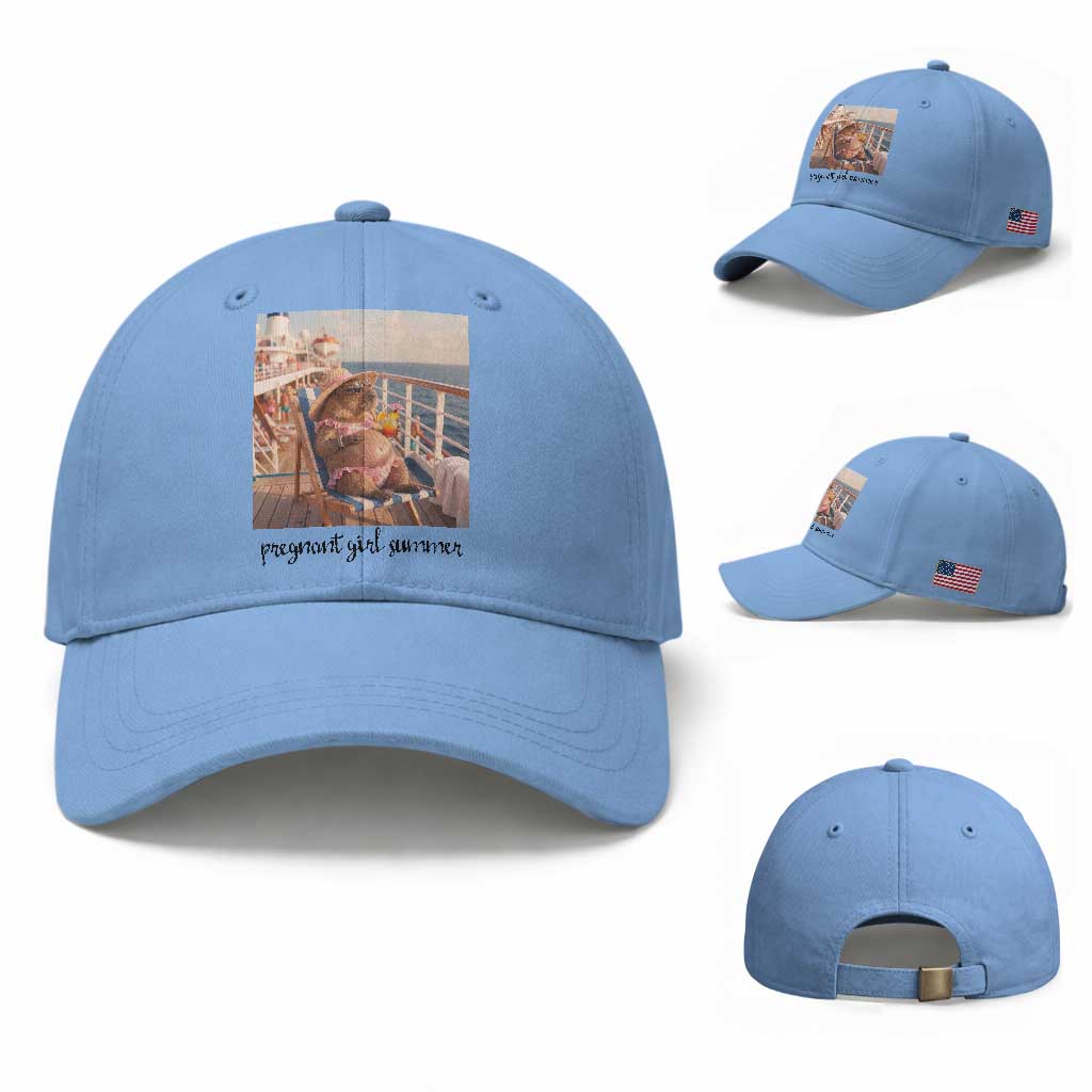 Summer Capybara Pregnancy Baseball Cap Baby Announcement Gift