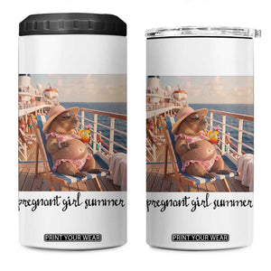 Summer Capybara Pregnancy 4 in 1 Can Cooler Tumbler Baby Announcement Gift TS12 One Size: 16 oz White Print Your Wear