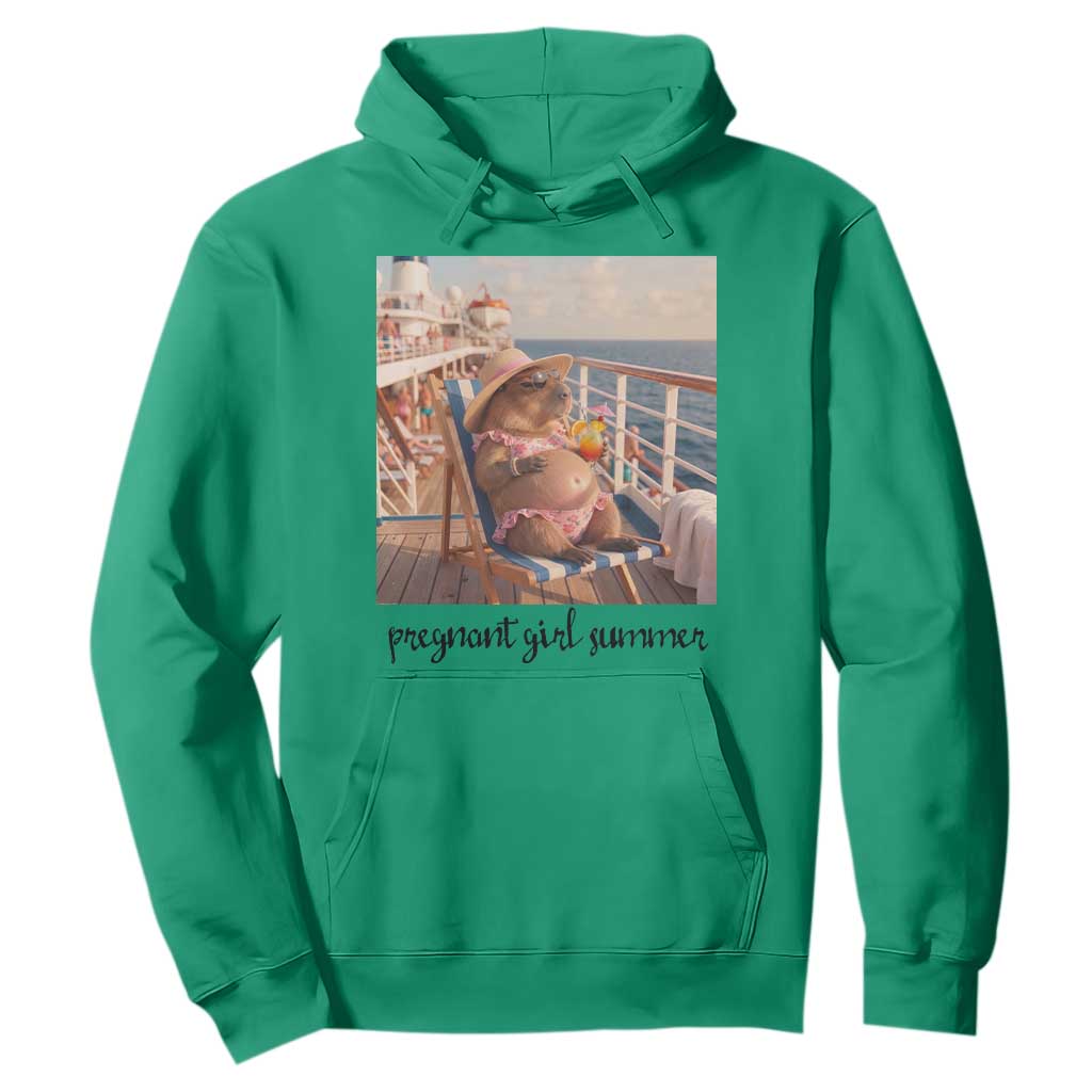 Summer Capybara Pregnancy Hoodie Baby Announcement Gift TS12 Irish Green Print Your Wear