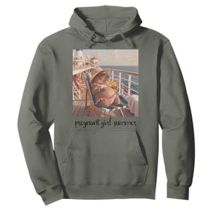 Summer Capybara Pregnancy Hoodie Baby Announcement Gift TS12 Military Green Print Your Wear