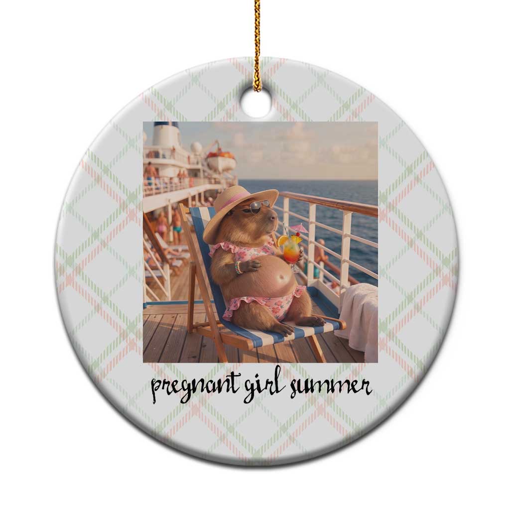Summer Capybara Pregnancy Ceramic Ornament Baby Announcement Gift TS12 1pc Christmas Plaid Print Your Wear