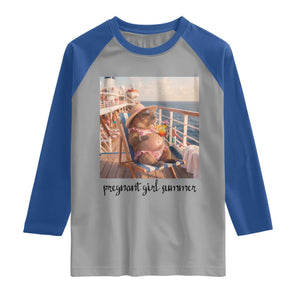 Summer Capybara Pregnancy Raglan Shirt Baby Announcement Gift TS12 Sport Gray Royal Print Your Wear