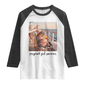 Summer Capybara Pregnancy Raglan Shirt Baby Announcement Gift TS12 White Heather Charcoal Print Your Wear