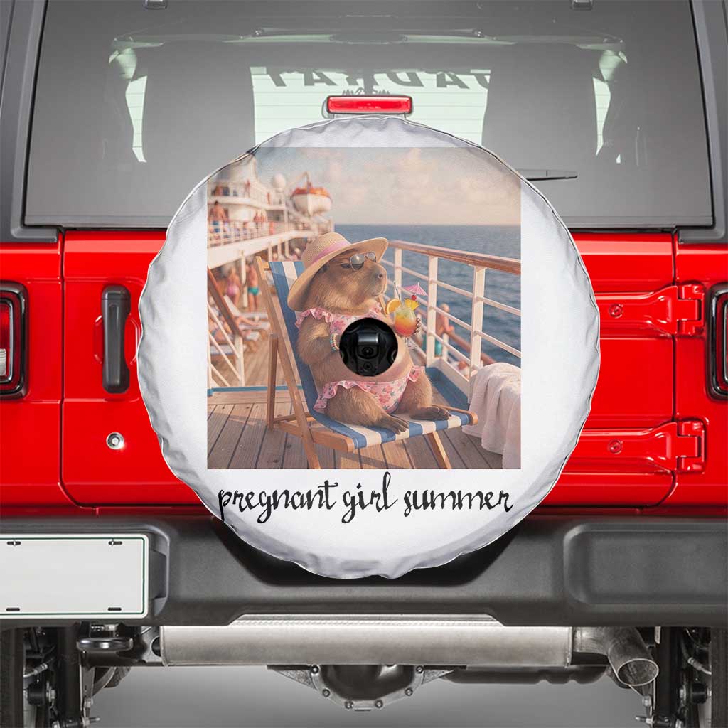 Summer Capybara Pregnancy Spare Tire Cover Baby Announcement Gift TS12 White Print Your Wear