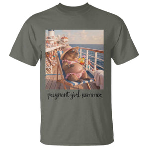 Summer Capybara Pregnancy T Shirt Baby Announcement Gift TS12 Military Green Print Your Wear
