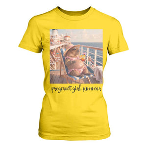 Summer Capybara Pregnancy T Shirt For Women Baby Announcement Gift TS12 Daisy Print Your Wear