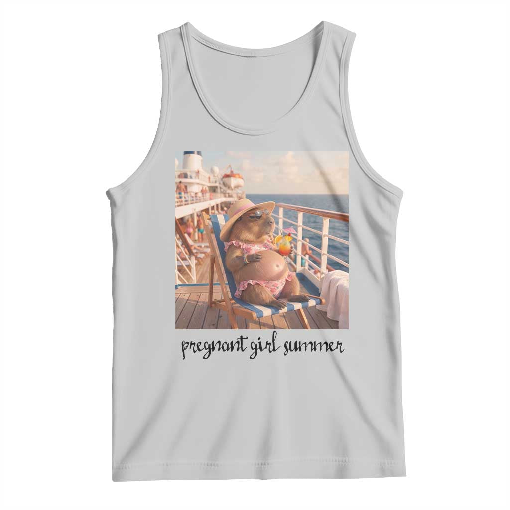 Summer Capybara Pregnancy Tank Top Baby Announcement Gift TS12 Ash Print Your Wear