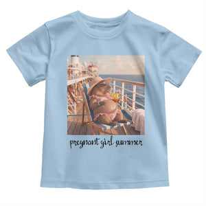 Summer Capybara Pregnancy Toddler T Shirt Baby Announcement Gift TS12 Light Blue Print Your Wear
