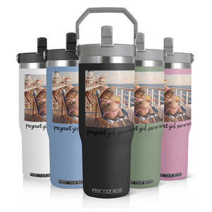 Summer Capybara Pregnancy Flip Straw Tumbler Baby Announcement Gift TS12 Print Your Wear