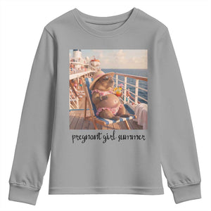 Summer Capybara Pregnancy Youth Sweatshirt Baby Announcement Gift TS12 Sport Gray Print Your Wear