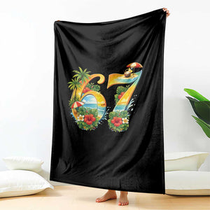 Hawaii Six Seven Throw Blanket Tropical Hibiscus Vacation Graphic TS12 Print Your Wear