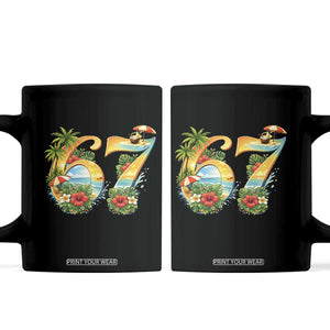 Hawaii Six Seven Coffee Mug Tropical Hibiscus Vacation Graphic