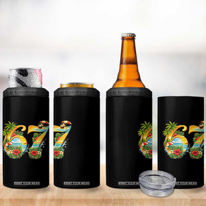 Hawaii Six Seven 4 in 1 Can Cooler Tumbler Tropical Hibiscus Vacation Graphic TS12 Print Your Wear